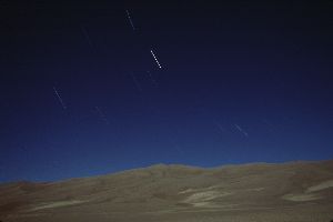 Star Trails Over Dunes